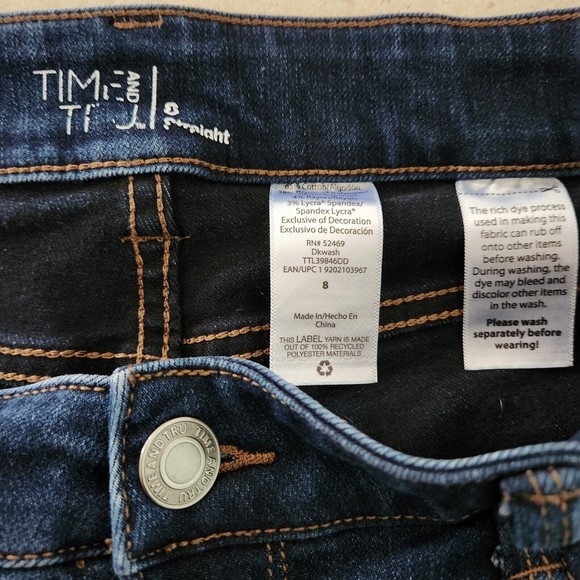 Time and True Jeans Women Size 8 Straight Mid Rise Stretch Heavyweight - Picture 3 of 4
